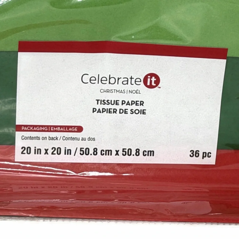 Red Green Tissue Paper Lot of 2